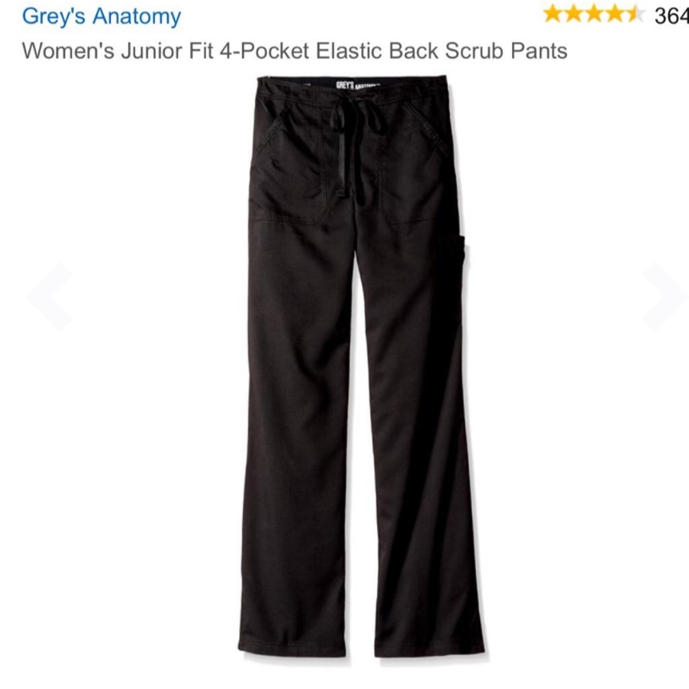Greys anatomy black cargo 4 pocket pants